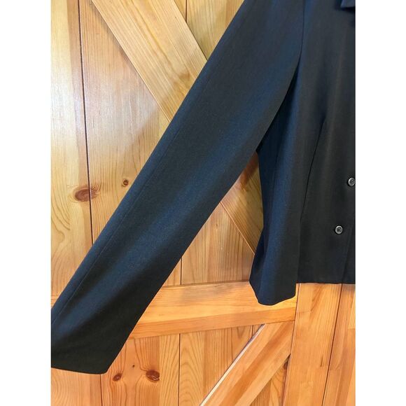 J. CREW Womens Black Lined Button Up Collared Short Jacket Size 6 (5178) - Picture 2 of 4